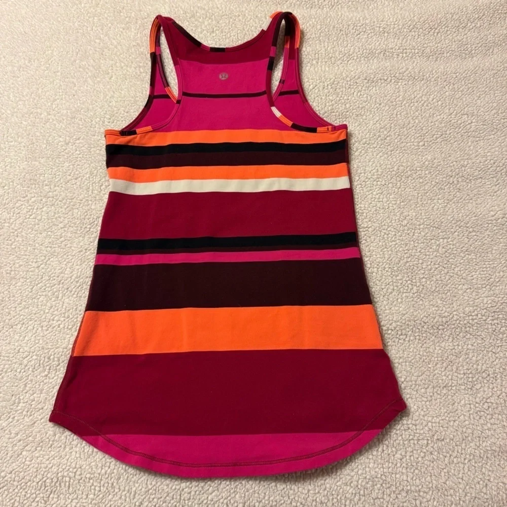 Lululemon Refresh Racer Tank Top Luon Light Blossom Stripe Bumble Berry Ghost